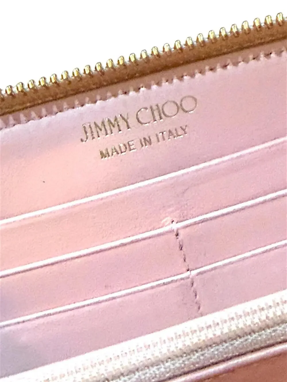 Jimmy Choo Pink Embossed Leather Zip-Around Wallet Full Inclusion - Picture 11 of 14